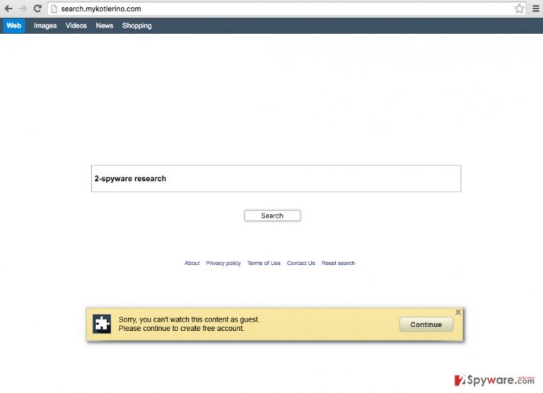 Search.mykotlerino.com virus