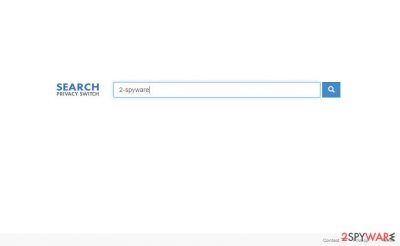Screenshot of the earch.myprivacyswitch.com hijacker