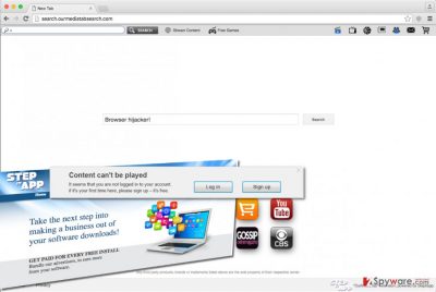 Search.ourmediatabsearch.com hijacker changes browser's settings