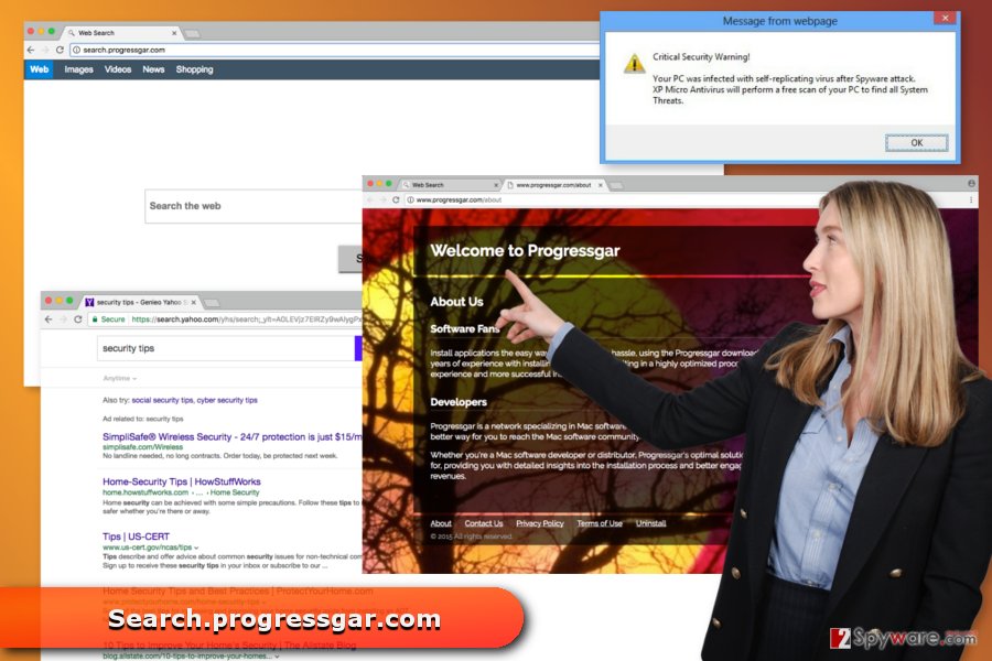 The image of Search.progressgar.com virus