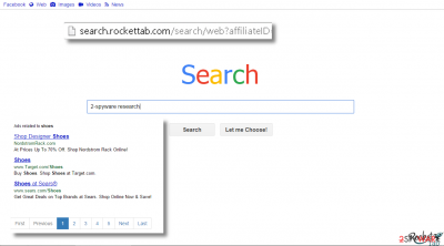Search.rockettab.com browser hijacker page Search.rockettab.com browser hijacker page