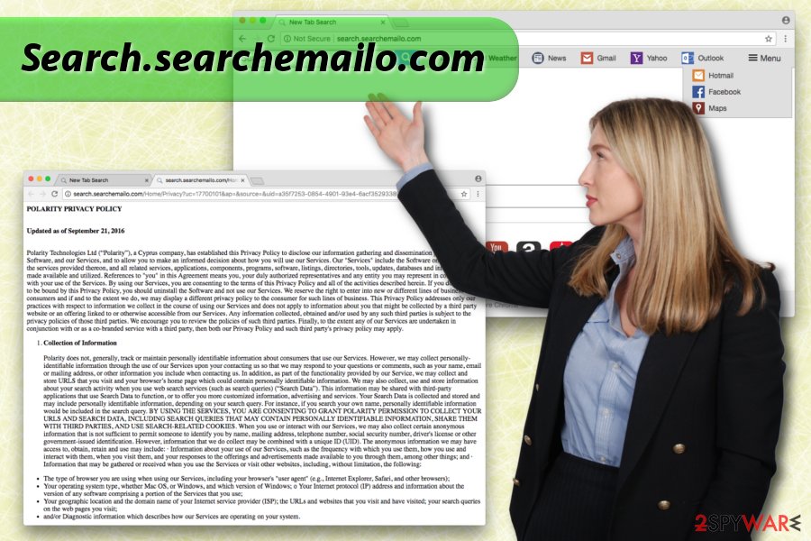 Displaying  Search.searchemailo.com hijack