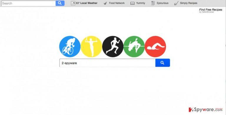 A screenshot of the Search.searchffr.com virus 