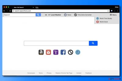 Screenshot of Search.searchhoro.com virus