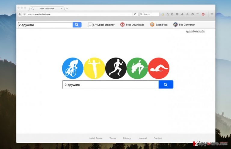An illustration of the Search.searchinfast.com browser hijacker virus