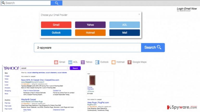 A screenshot of the search.searchlen.com browser hijacker website