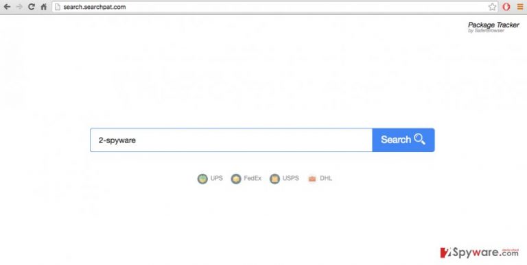 A screenshot of the search.searchpat.com virus