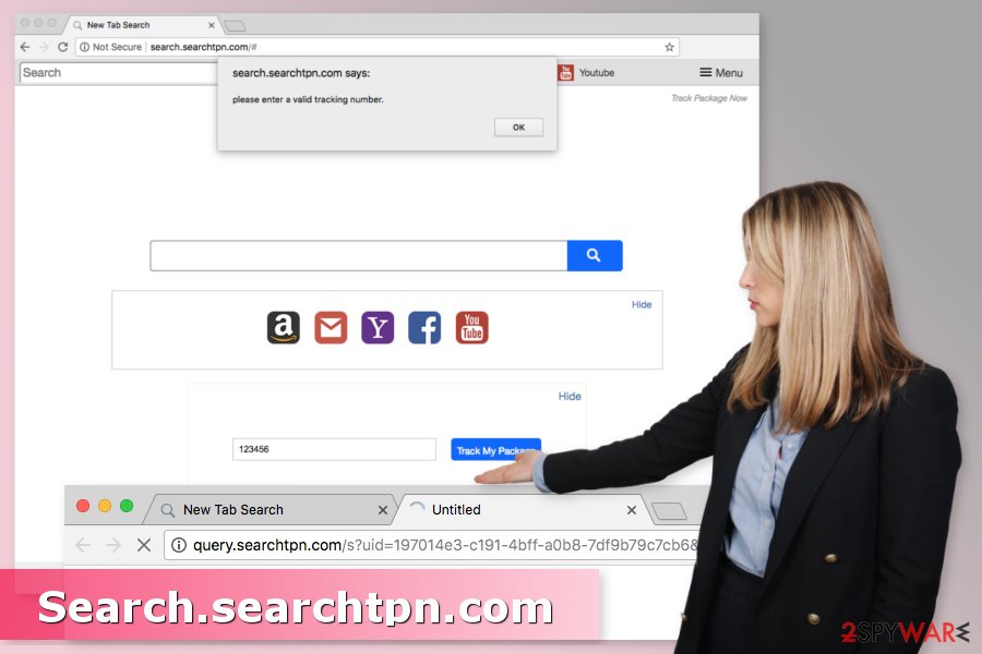 Illustration of Search.searchtpn.com virus