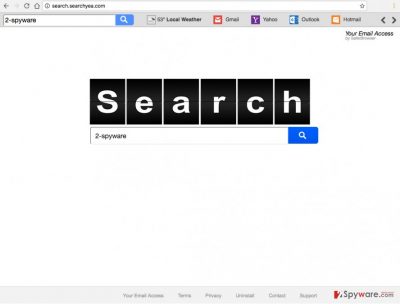 An image of the Search.searchyea.com browser hijacker website