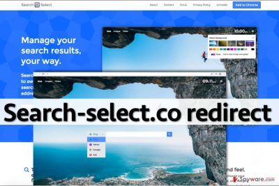 Search-select.co browser hijacker changes homepage to the shown site