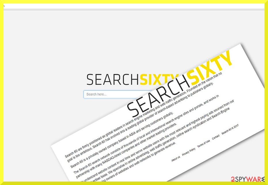 The screenshot of Search60.com hijacker