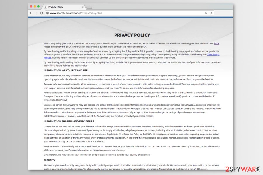 Search-smart.work privacy policy