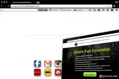 Screenshot of Search.smartmediatabsearch.com virus