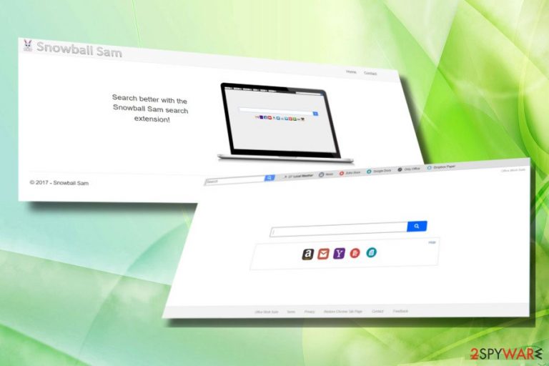 Start page of Search.snowballsam.com virus