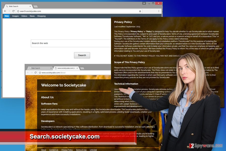 The image of Search.societycake.com virus