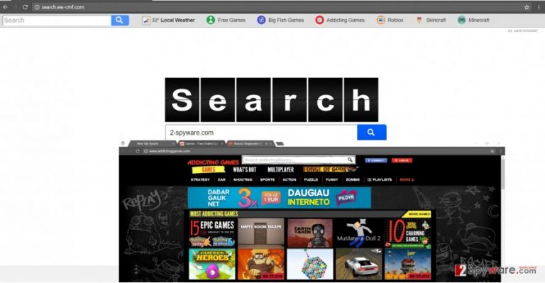 The screenshot of search.we-cmf.com