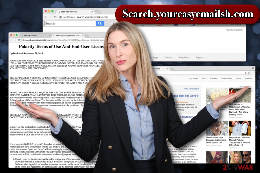 The example of Search.youreasyemailsh.com virus