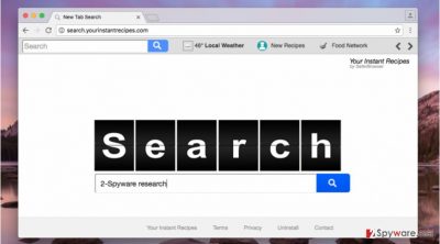 Screenshot of Search.yourinstantrecipes.com bogus search engine