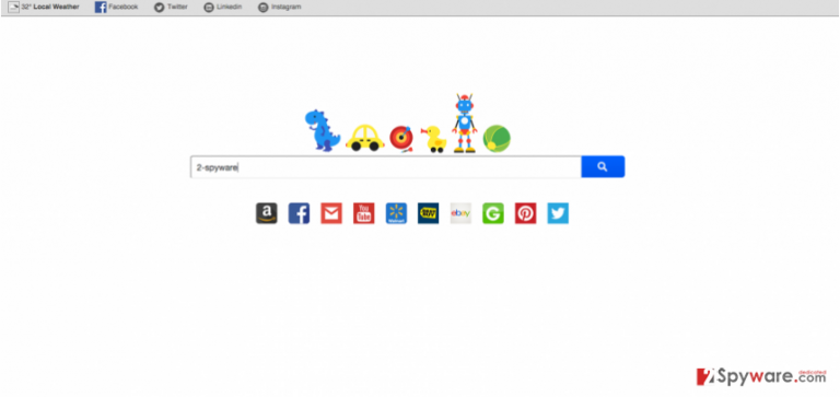 The picture showing the main page of search.yourinstantsocialhub.com virus