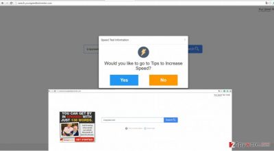 The picture revealing search.yourspeedtestcenter.com