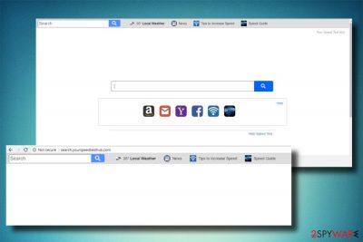 A printscreen of Search.yourspeedtesthub.com hijacker