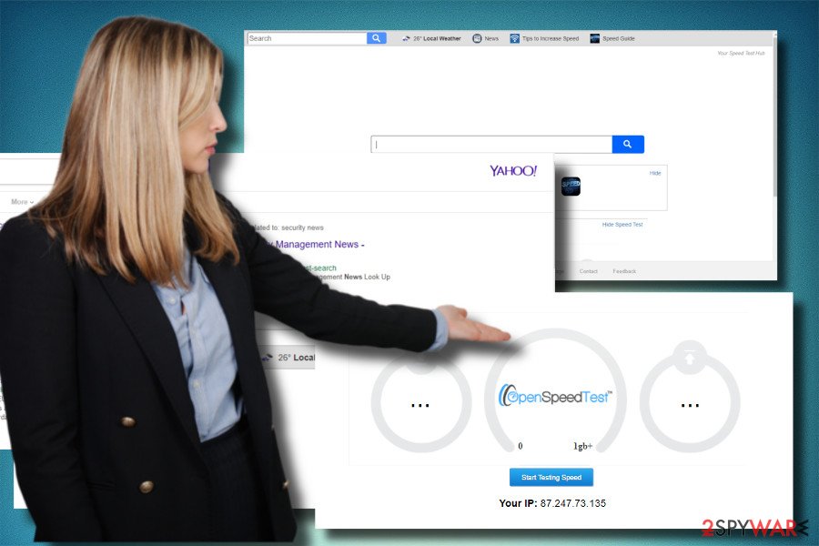 a picture of Search.yourspeedtesthub.com redirect virus