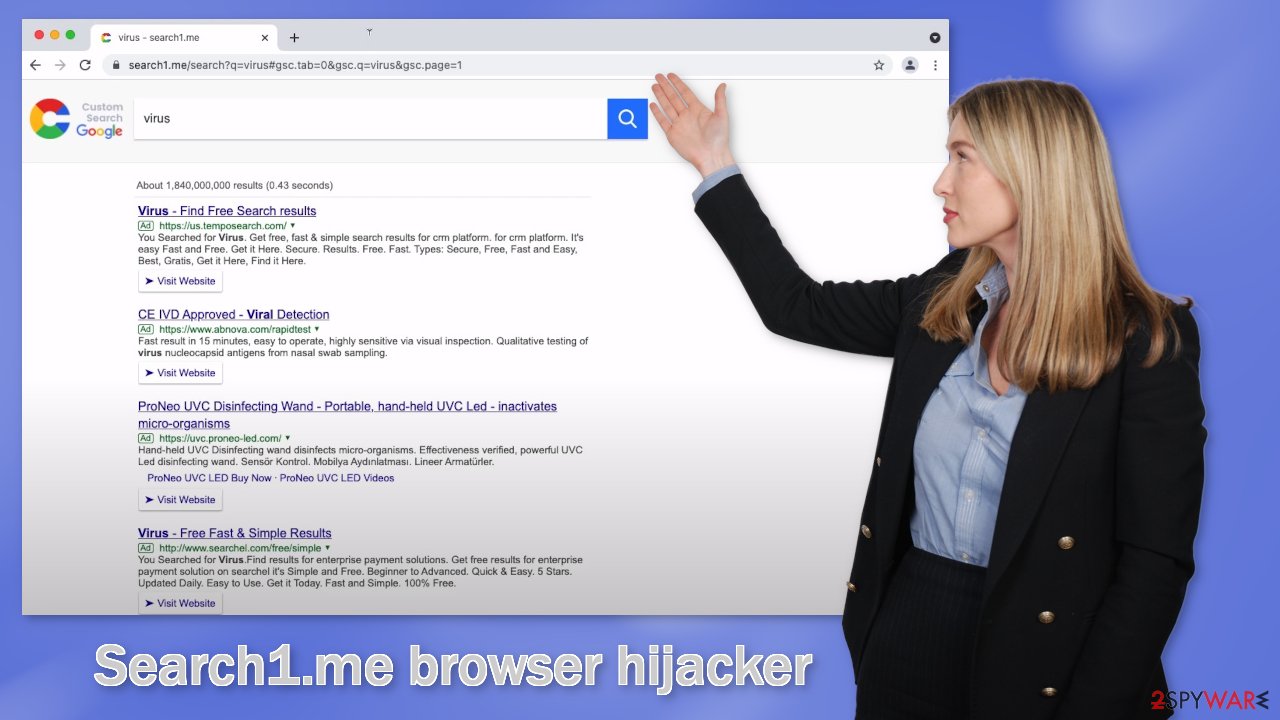 Search1.me browser hijacker