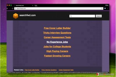 Screenshot of Searchfwd.com virus