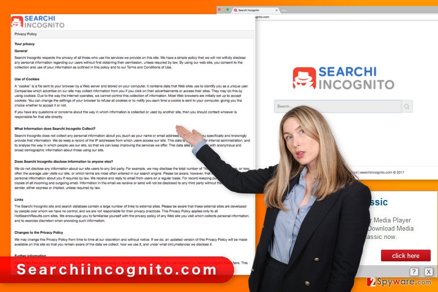 The illustration of Searchiincognito.com virus