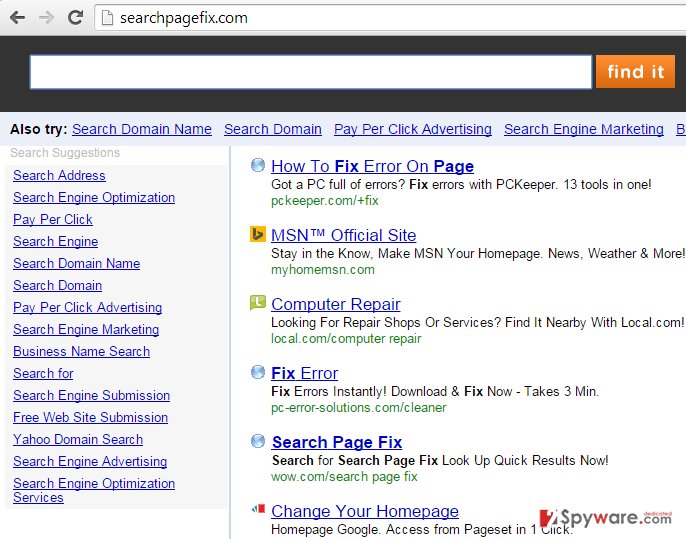 Searchpagefix.com hijack Searchpagefix.com hijack