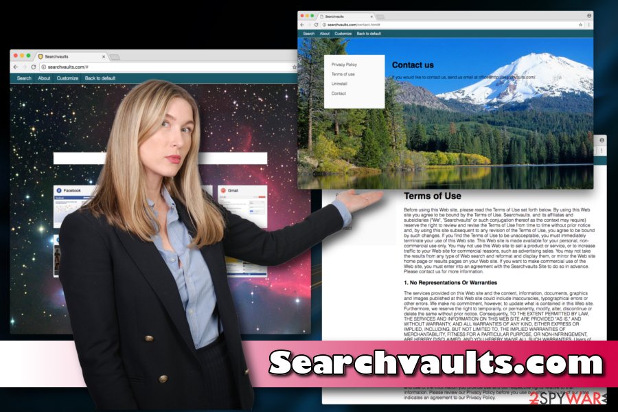 Screenshot of Searchvaults virus