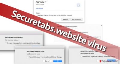 Screenshot of Securetabs.website pop-ups