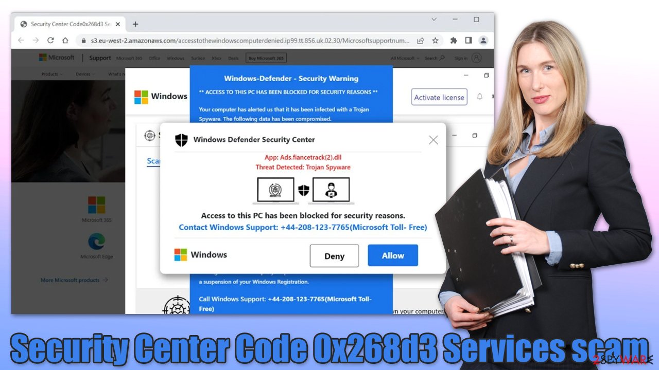 Security Center Code 0x268d3 Services virus scam