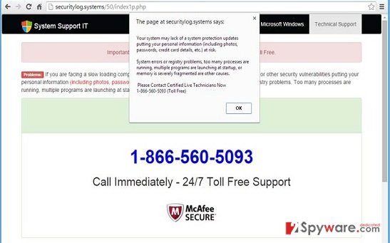 Securitylog.systems virus snapshot Securitylog.systems virus snapshot