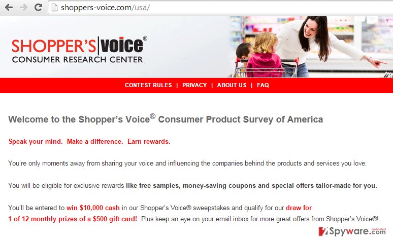 Shoppers-voice.com pop-up ads snapshot Shoppers-voice.com pop-up ads snapshot