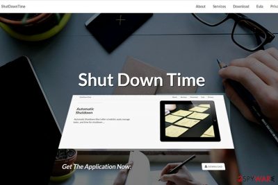 The screnshot of Shut Down Time