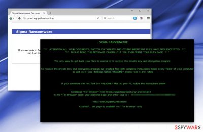 Sigma ransomware. The screenshot 