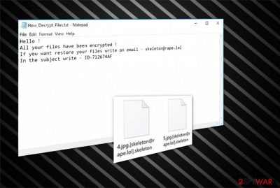The image of Skeleton ransomware note