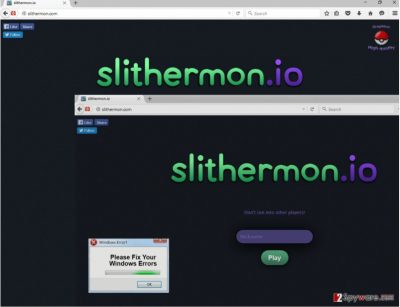 The example of Slithermon ads
