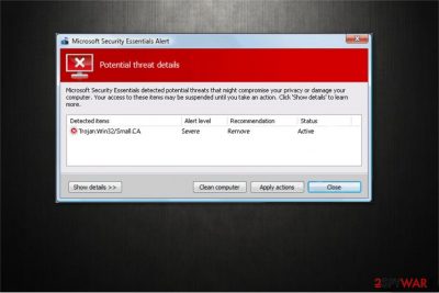 Small.CA virus is categorized as a trojan