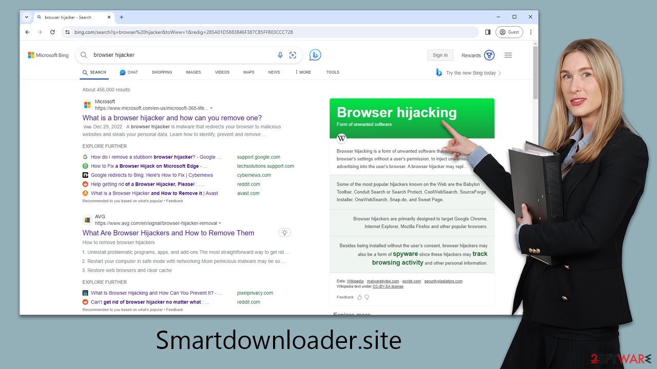 Smartdownloader.site browser hijacker