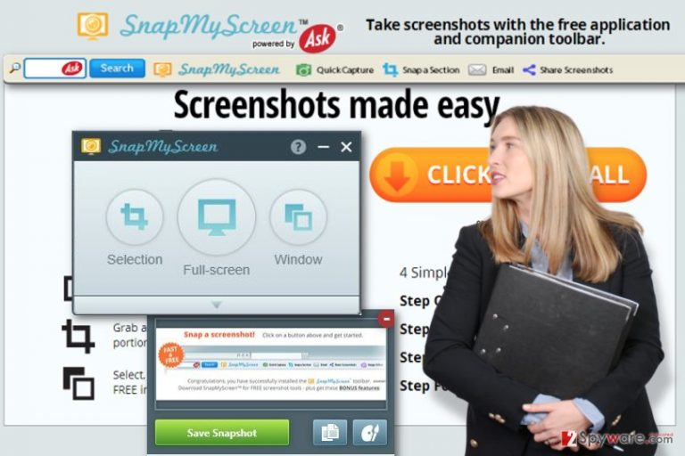 SnapMyScreen Toolbar snapshot