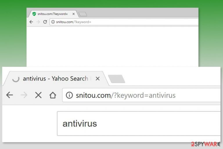 Example of Snitou.com redirects