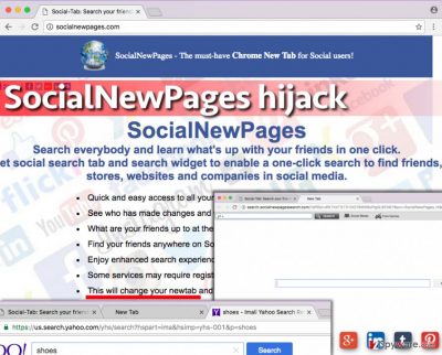 Image showing the SocialNewPages redirect virus