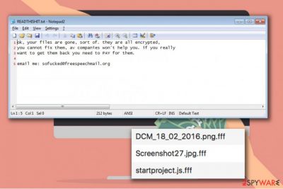 SoFucked virus encrypts files and adds .fff file extensions to them