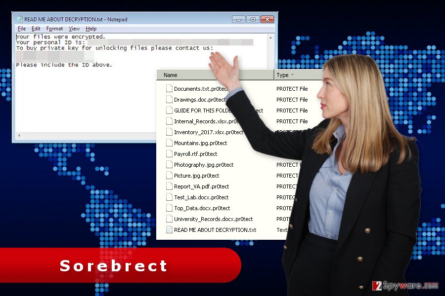 The picture of Sorebrect ransomware virus