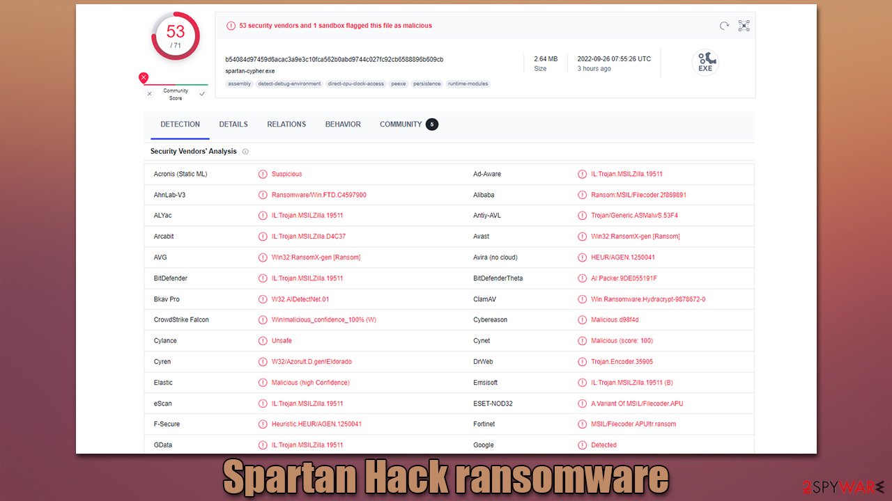 Spartan Hack ransomware