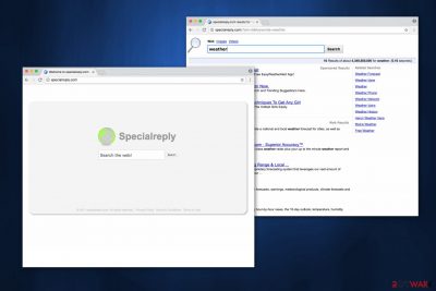 Image of SpecialReply.com browser hijacker