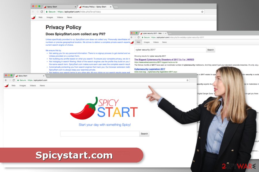 The image of Spicystart.com virus