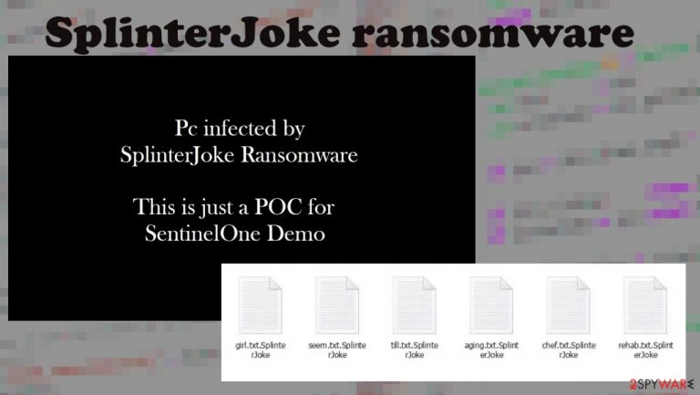 Remove SplinterJoke ransomware (virus) - Tutorial
